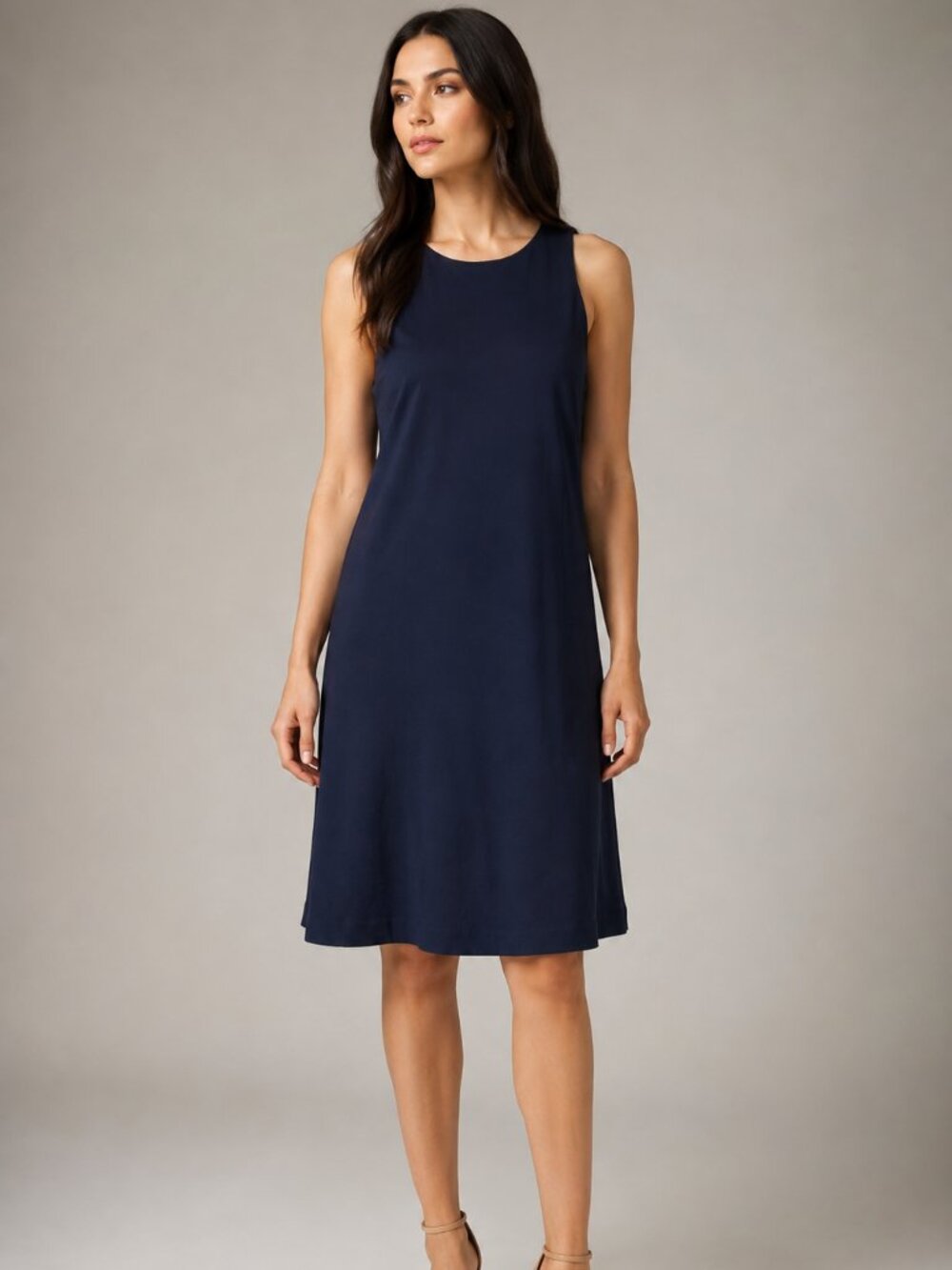 Cynthia Rowley Womens Small Navy Blue Stretch Sleeveless Shift  Dress